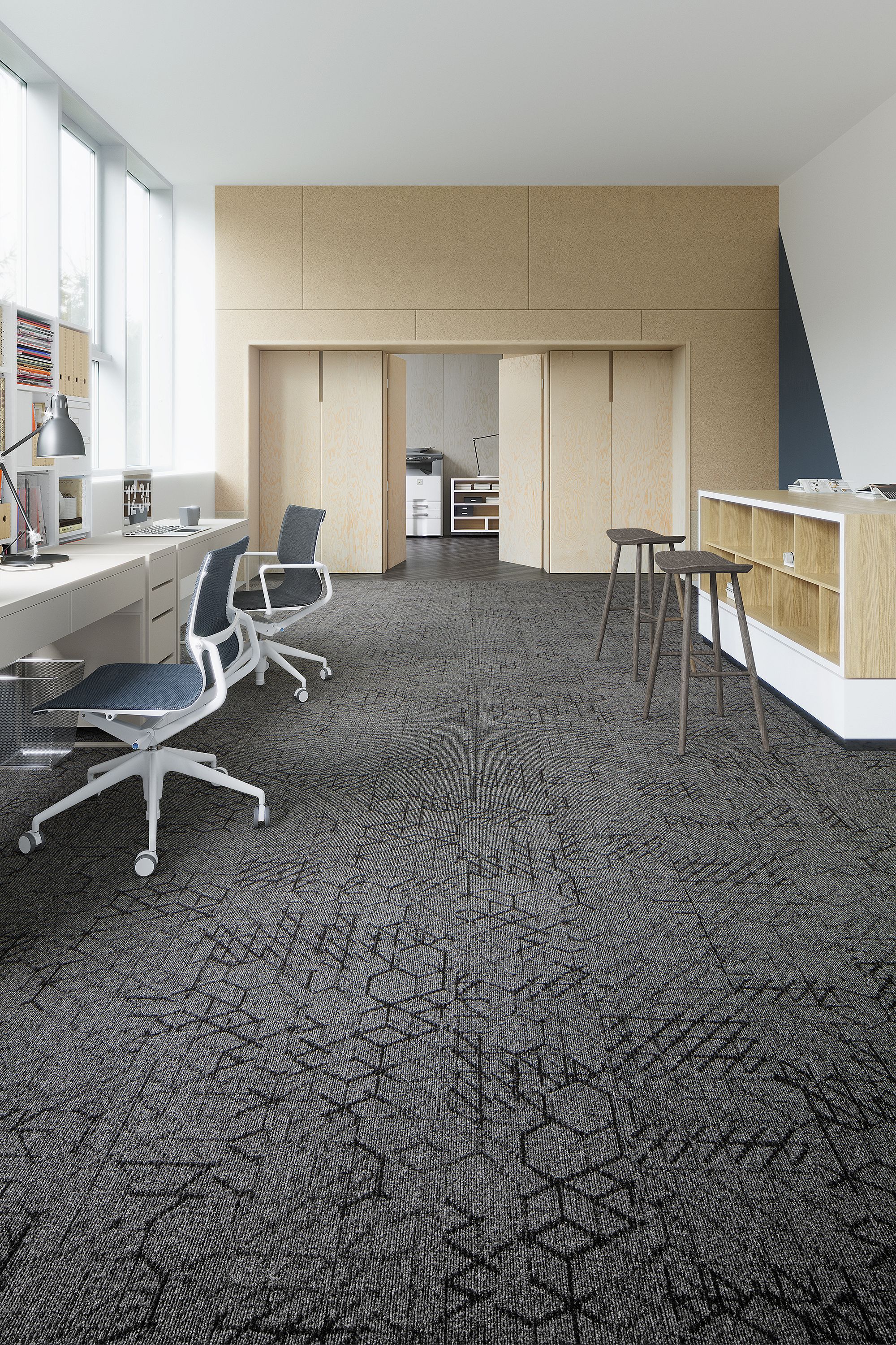 Carpet Tile Angled Perception Tile Metal Grey Mohawk Group