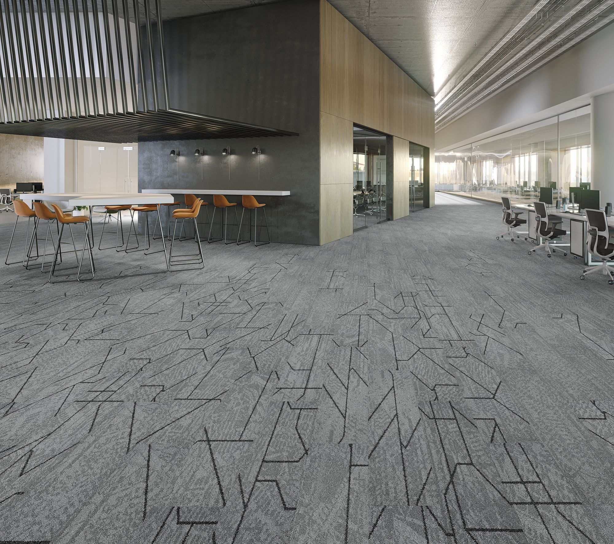 Carpet Tile - Urban Mobility Tile - Blue Line | Mohawk Group